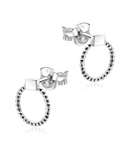 Beautiful Circles Designed Silver Ear Stud STS-5312